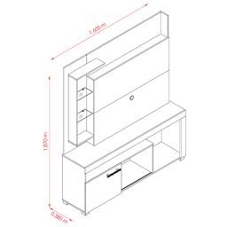 Home Theater Ícaro Tvs até 50” 599130 Naturale Off White Madetec - 4