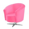 Kit 2 Poltrona Decorativa Angel Suede Rosa Barbie com Base Estrela Giratória Em Aço Cromado - D' - 3