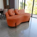 Ver imagem 1 de Namoradeira Sofá Feijão Lounge Orgânica Veludo Terracota