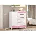Ver imagem 5 de Guarda Roupa Casal Riva Branco Amêndola Touch Flex com Espelho e Pés e Cômoda Montevideu Branco