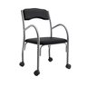 Cadeira Tubular com Rodizios Stela 170 Preto Bona Vita - 1