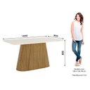 Ver imagem 2 de Mesa de Jantar Olivia 160 Cm Canto Arredondado com Vidro Nature Off White – Henn