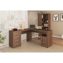Ver imagem 4 de Mesa Canto p/Escritório ME4129 c/ 2 Gavetas Amêndoa - Tecno Mobili