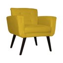 Ver imagem 3 de Kit 02 Poltronas Decorativa Sala e Recepção Geovana Suede Mostarda - LM DECOR