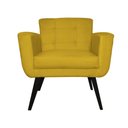 Ver imagem 2 de Kit 02 Poltronas Decorativa Sala e Recepção Geovana Suede Mostarda - LM DECOR