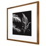 Quadro Decorativo com Moldura Rústica Silhueta Penas Brancas II 50x50cm - 2