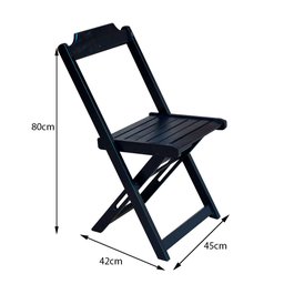 Kit 4 Jogos de Mesa com 4 Cadeiras de Madeira Dobrável 60x60 Ideal para Bar e Restaurante - Preto - 5