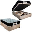 Ver imagem 1 de Cama Box Baú Casal Suede + Colchão Molas Ensacadas Sereneprime Sonnolux 138x188x69 Bege