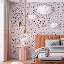 Ver imagem 1 de Papel de Parede Adesivo Granilite Rosa com Azul Escuro - 3,3m