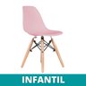Cadeira Eames Eiffel Infantil Rosa com Base de Madeira Casa Aberta Brasil - 1