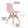 Cadeira Eames Eiffel Infantil Rosa com Base de Madeira Casa Aberta Brasil - 3