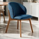 Ver imagem 4 de Kit 02 Cadeiras de Jantar e Estar Living Estofada Mia L02 Linho Azul - Lyam Decor