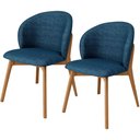 Ver imagem 2 de Kit 02 Cadeiras de Jantar e Estar Living Estofada Mia L02 Linho Azul - Lyam Decor