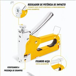 Grampeador de Tapeceiro Profissional Alumínio 4 a 14mm - 2