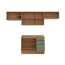 Ver imagem 4 de Cozinha Completa Botanic 5 Peças (3 Armários + 1 Balcão + 1 Complemento) M662 Nogueira/fendi -