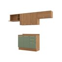 Ver imagem 5 de Cozinha Completa Botanic 5 Peças (3 Armários + 1 Balcão + 1 Complemento) M662 Nogueira/fendi -