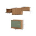 Ver imagem 3 de Cozinha Completa Botanic 5 Peças (3 Armários + 1 Balcão + 1 Complemento) M662 Nogueira/fendi -