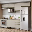 Ver imagem 1 de Cozinha Modulada 280cm Apê 7 Portas 2 Gavetas Connect Henn - Duna/cristal