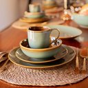 Ver imagem 3 de Prato Sobremesa em Cerâmica Noir 20,5cm L'hermitage Verde