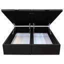 Ver imagem 3 de Base Box Baú para Cama Casal King 192x203cm Bipartido Liz S05 Sintético Preto - Mpozenato