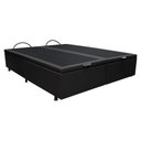 Ver imagem 1 de Base Box Baú para Cama Casal King 192x203cm Bipartido Liz S05 Sintético Preto - Mpozenato