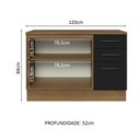 Ver imagem 4 de Balcão de Pia Cozinha 2 Portas e 3 Gavetas (Com Tampo) Rustic/Preto Agata Madesa
