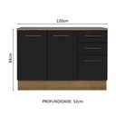Ver imagem 3 de Balcão de Pia Cozinha 2 Portas e 3 Gavetas (Com Tampo) Rustic/Preto Agata Madesa