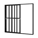 Ver imagem 2 de Porta Sacada de Aluminio Preto 3 Folhas Móveis de Vidro Linha 25 com Fechadura 2,10x1,50
