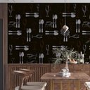 Ver imagem 1 de Papel de Parede Adesivo Cozinha Preto - 2,5m
