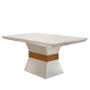 Ver imagem 1 de Mesa para Sala de Jantar Lucy 120cm Em MDF e Vidro