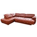 Ver imagem 2 de Sofá Retrátil e Reclinável de Couro Filipinas Canto com Chaise Esquerda 1,36 M - Conhaque com Brilho