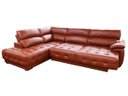 Ver imagem 1 de Sofá Retrátil e Reclinável de Couro Filipinas Canto com Chaise Esquerda 1,36 M - Conhaque com Brilho