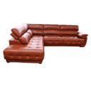 Ver imagem 3 de Sofá Retrátil e Reclinável de Couro Filipinas Canto com Chaise Esquerda 1,36 M - Conhaque com Brilho