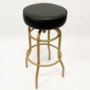 Ver imagem 2 de Kit 2 Banquetas Alta Bar Giratória cor Dourado fosco assento preto - Poltronas do Sul