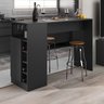 Bancada Balcão/mesa de Cozinha com Adega e 1 Porta Multimóveis Mp2144 Preto - 1