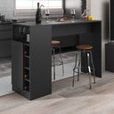 Ver imagem 1 de Bancada Balcão/mesa de Cozinha com Adega e 1 Porta Multimóveis Mp2144 Preto