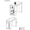 Ver imagem 3 de Bancada Balcão/mesa de Cozinha com Adega e 1 Porta Multimóveis Mp2144 Preto