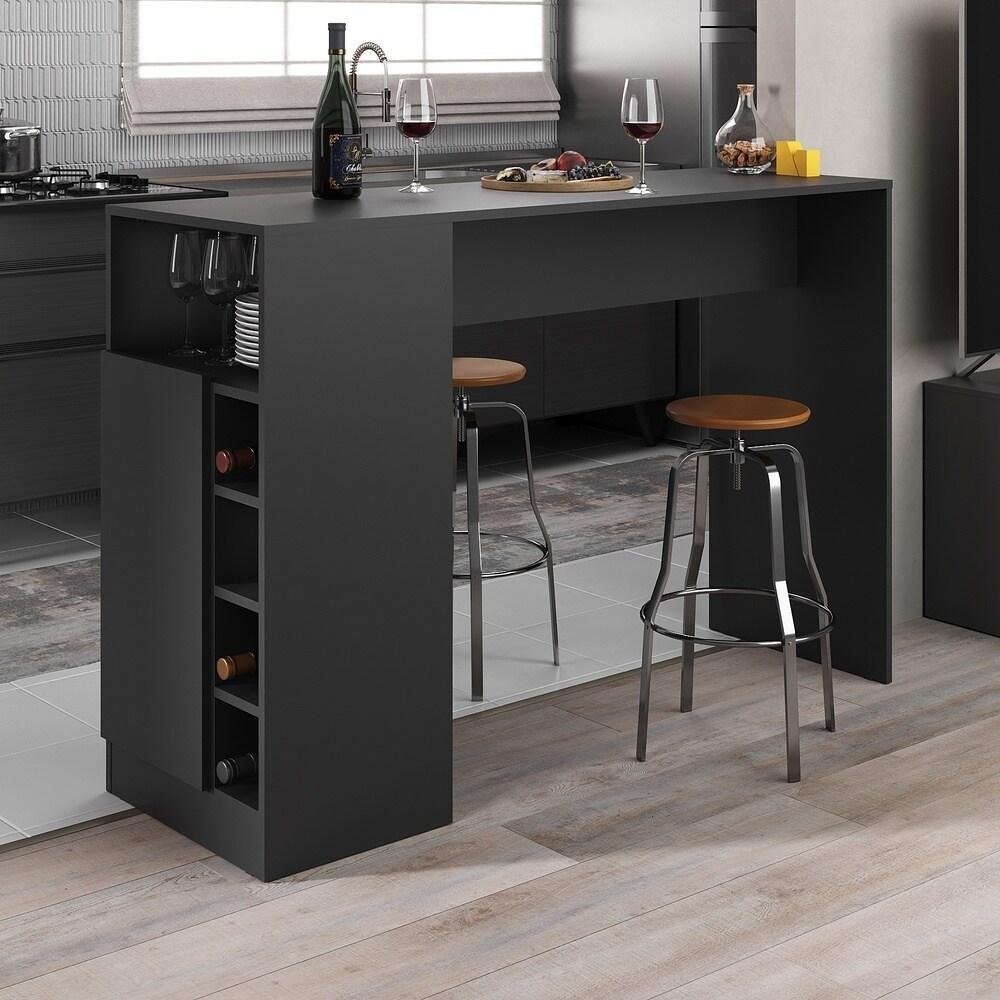 Bancada Balcão/Mesa de Cozinha com Adega e 1 Porta Multimóveis MP2144 Preto - 2