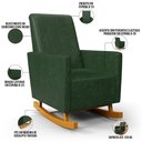 Ver imagem 6 de Poltrona de Amamentação com Balanço Ravena W01 Couríssimo Verde Musgo - Lyam Decor