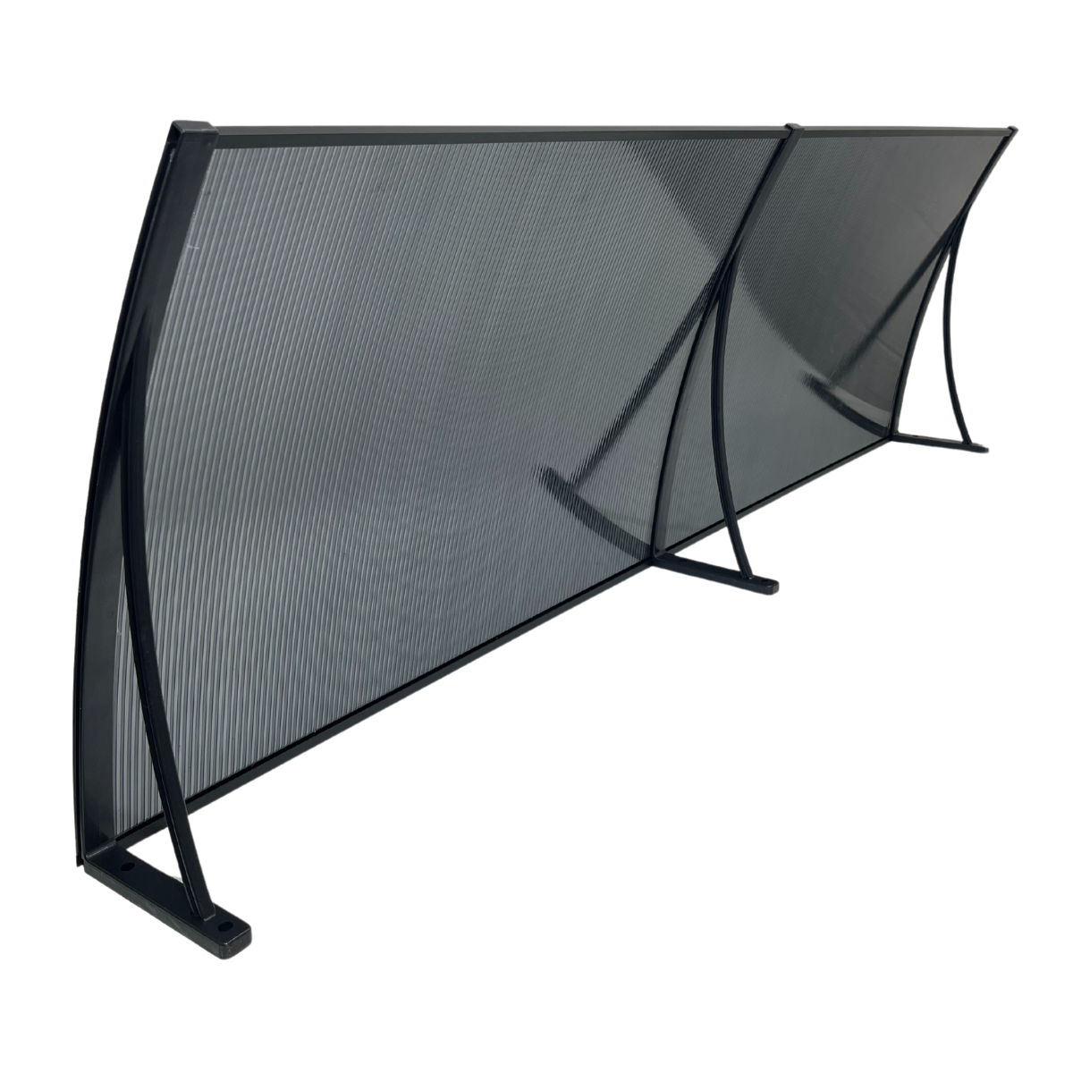 Toldo Policarbonato 1,50 X 0,50m Fumê e Preto com Kit - 5