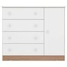 Guarda-Roupa 2617 e Cômoda Infantil 2561 Doce Sonho Carvalho Branco Brilho - Qmovi - 4