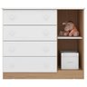 Guarda-Roupa 2617 e Cômoda Infantil 2561 Doce Sonho Carvalho Branco Brilho - Qmovi - 5