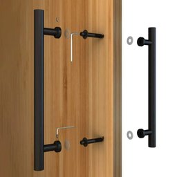 Puxador para Porta Inox 304 Cor Preto 60cm Pivotante Redondo Madeira Vidro Brinovar - 5
