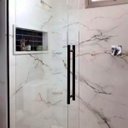 Ver imagem 2 de Puxador para Porta Inox 304 Cor Preto 60cm Pivotante Redondo Madeira Vidro Brinovar