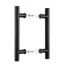 Ver imagem 7 de Puxador para Porta Inox 304 Cor Preto 60cm Pivotante Redondo Madeira Vidro Brinovar