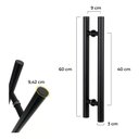 Ver mais imagens de Puxador para Porta Inox 304 Cor Preto 60cm Pivotante Redondo Madeira Vidro Brinovar