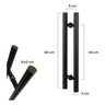 Puxador para Porta Inox 304 Cor Preto 60cm Pivotante Redondo Madeira Vidro Brinovar - 8