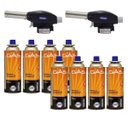 Ver imagem 1 de Kit 2 Maçarico Culinário MA-0054 Preto Multiuso Ferimte + 8 gás Nautika