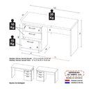 Ver imagem 4 de Escrivaninha 120cm com 3 Gavetas Flex Multimóveis Cr25311 Sevilha/preto