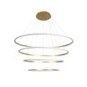 Luminária Pendente 178w 4 Aros 40/60/80/100cm 3000k Bivolt Led Integrado Dourado - 1